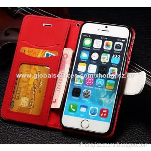High-quality Contract Color Woven Pattern Leather Cases for iPhone 6 with Card Holder, StandNew